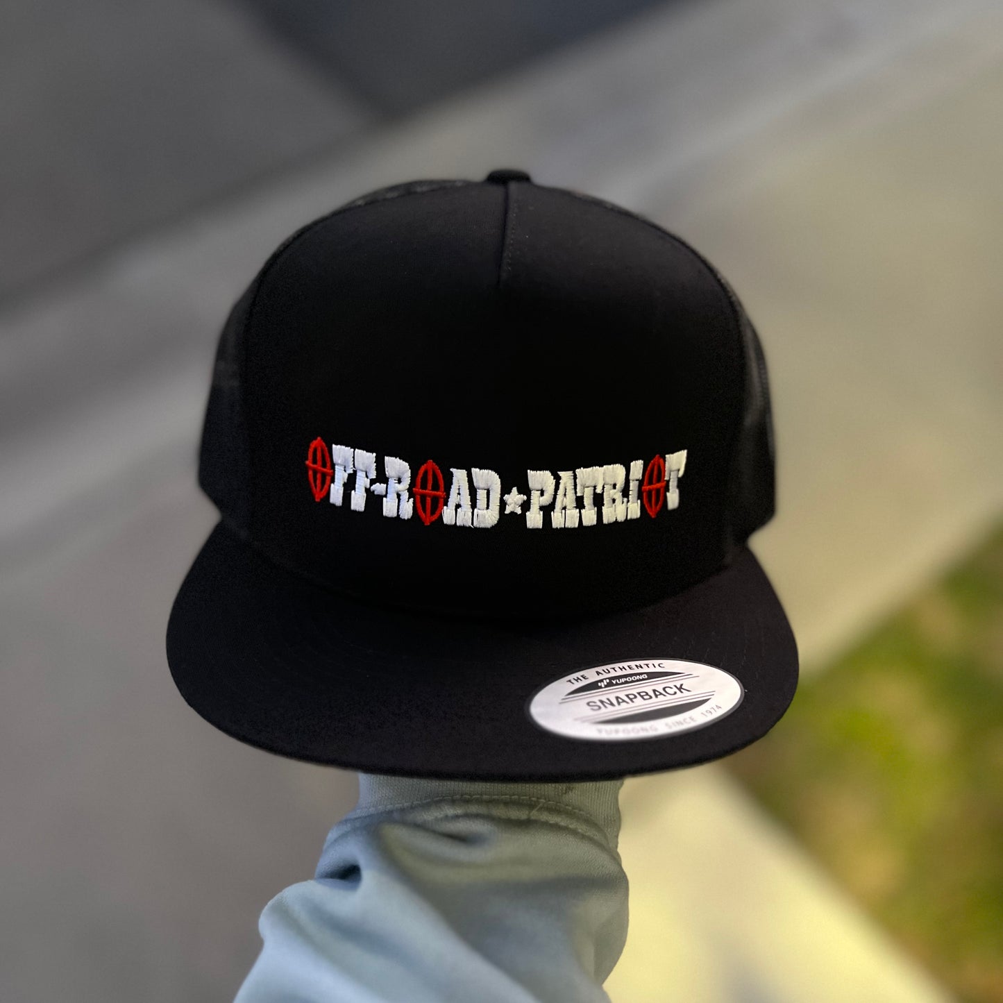 Black/Black Flatbill SnapBack with Banner Logo